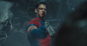 Peacemaker aiming at Ratcatcher 2.