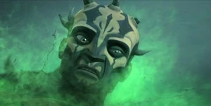 Savage Opress lays dying while his body fades back to his original form.