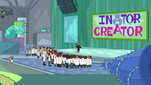 TheSecondInatorCreatorCompetition.png (704 KB) Diminutive seen among the attendants in the Second Inator Competition.