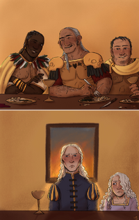 Viserys feasts the Golden Company by Mylestoyne