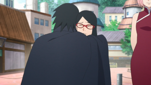 Boruto EP23 - Sasuke hugging Sarada