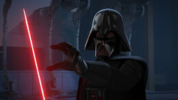 Vader inches closer to Ezra using the Force.