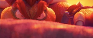 Bowser furiously glaring at Mario.