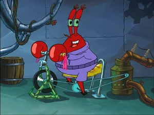 Mr. Krabs powering a factory exploiting jellyfish.