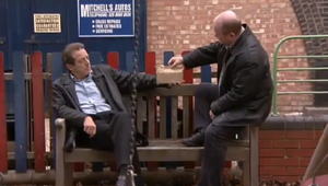Phil Mitchell meets up with Dirty Den to plan their armed robbery.