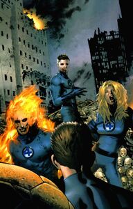 The Fantastic Four capturing Earth-1610 Reed.