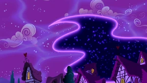 Tantabus over Ponyville 2.png (1.09 MB) Tantabus appears above Ponyville during a shared dream.