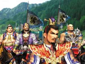 Wei generals Cao Cao, with Xu Chu, Xiahou Dun, and Dian Wei behind him.
