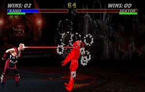 Kano's eye laser fatality in MK3.