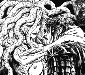 SlanTrollGuts.png (517 KB) Slan wraps her arms around Guts.