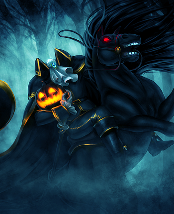 Halloween Pumpkin Curse Fire Headless Horseman