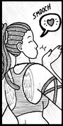 Lizzie blows a kiss to her audience.