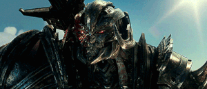 Megatron activating his battle mask.