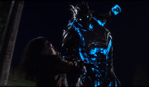 Savitar attempting to kill Cisco for ruining his plan.