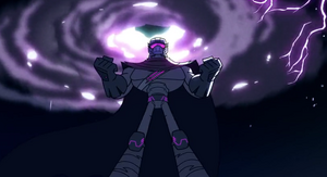 Ultralak empowering himself with dark silence.