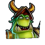 Gnasty Gnorc's face.