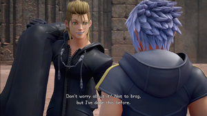 Demyx assuring Riku will take care of the vessel telling him he has done it before.