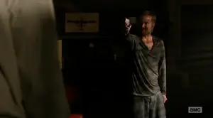 Jesse contemplates shooting Walt.