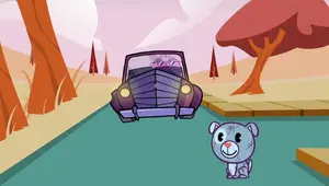 Whistle with The Mole driving his car.