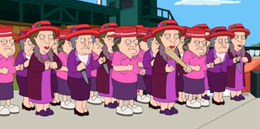 Old Ladies With Red Hats and Purple Dresses