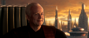 Palpatine assures the committee that once the war is over, the powers he was granted would be returned to democracy.