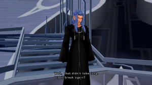 Saïx insulting an unconscious Xion by calling her "it".