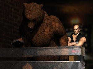 Kuma training with Heihachi Mishima.