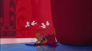 Iago after flying into a wall.