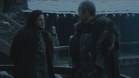 Jon says farewell to Stannis