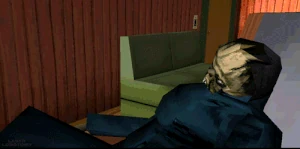 Edward seen as Scissorman watching TV.
