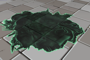 A puddle of slime left behind by Specimen 2.