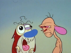 Ren angry with Stimpy