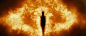 Sauron in an illusion of fire.