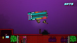 The Fans pulling up at a drug den to kill the Henchman.