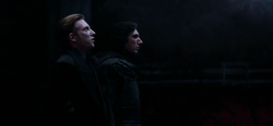 Hux and Ren stand before Snoke