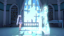 Weiss summons the rest of the Giant Armor's avatar, though scaled down a bit.