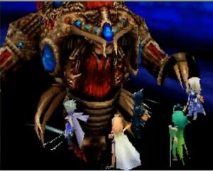 Cecil and company in the final battle of Final Fantasy IV.