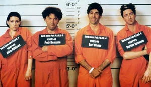 Earl (second right) and his associates, all in prison and sick with chickenpox.