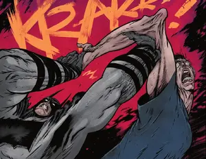 ... right before getting his elbow broken by Batman.