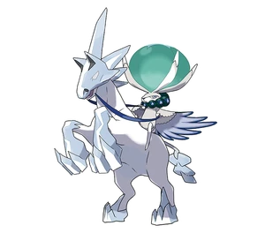 Ice Rider Calyrex bound to Glastrier.