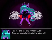Princess Ezel boasting proudly, shortly before the final battle.
