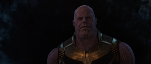 Thanos inside a portal.