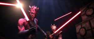 Maul and Opress deflected all of the pirate's shots.