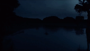 The Great White Shark killing Blake on the Jet Ski. (The scene is also the most iconic scene in the film).