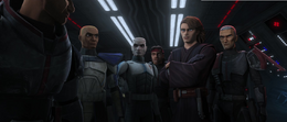 Skywalker, Rex, Echo, and the Bad Batch depart for their mission aboard the Havoc Marauder'; while flying to the Separatist fleet, Wrecker moans about being sent on another "stealth mission."