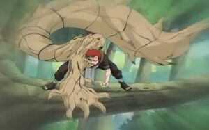 Shukaku beginning to possess Gaara.