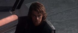 Skywalker ignores the Chancellor's orders to leave the Jedi Master behind.