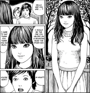 Misaki coming to Shigeru's house.