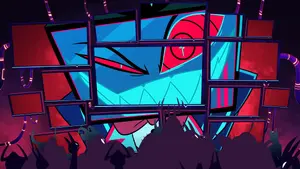 Vox mocking Alastor during 'Stayed Gone'.