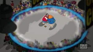 The fight collision.